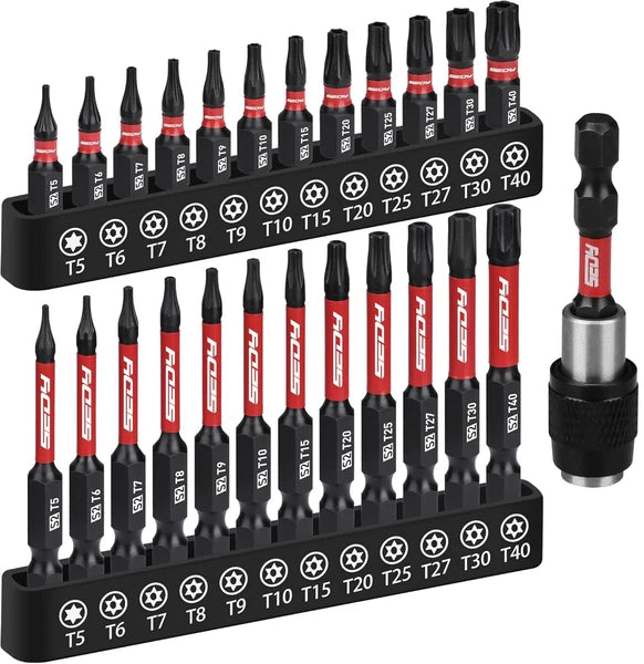 Torx Bit Set 1''&2.5'' Security Tamper Proof Torx Impact Screwdriver Bits, T5...