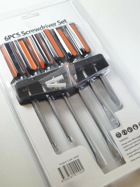 Screwdriver Set 6 PCS Slotted Flat and Cross Point Philips Screwdriver