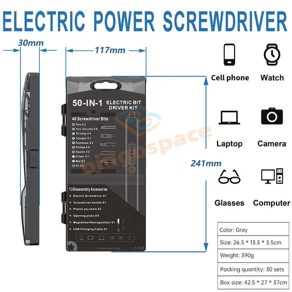 Mini Electric Screwdriver Cordless Precision Screwdriver Set with 40 Driver Bits