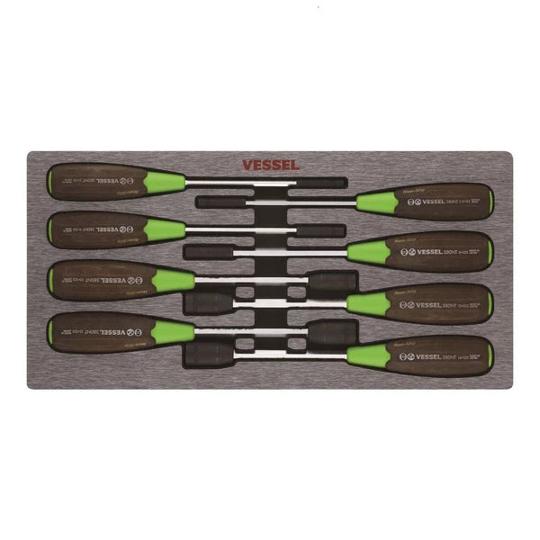 Vessel 3808EVA WOOD-COMPO Non-Slip Hex Nut Driver 8PC. Set