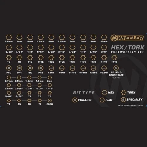 Wheeler SAE/Metric Hex and Torx Screwdriver Set with Magnetic Screwdriver,