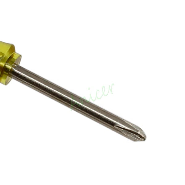 Mini Size 45mm x 2mm Slotted Flat / Phillips Cross Screwdrivers Tool Yellow
