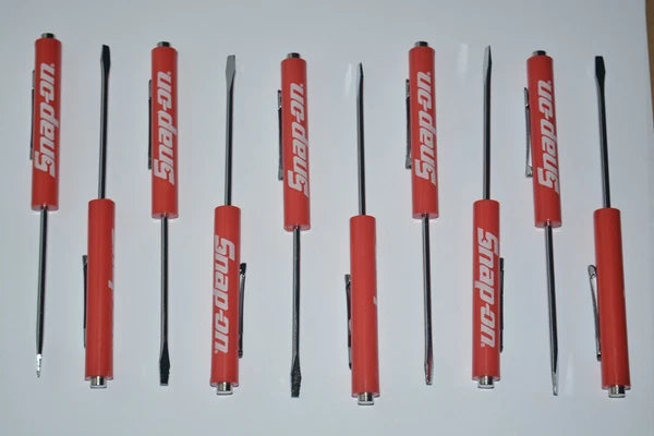 promotional Snap on Pocket flat Screwdriver with clip magnet top mini tool 10pc