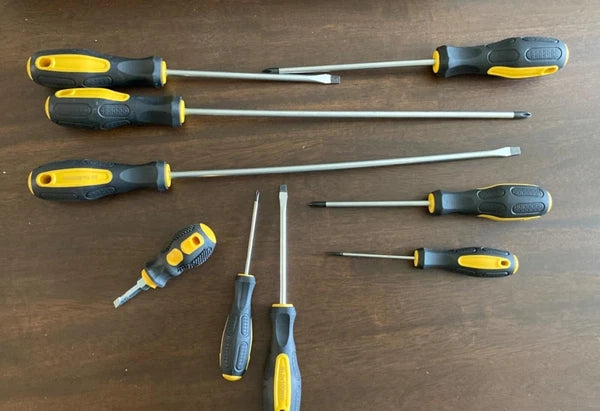 9pcs Magnetic Screwdrivers Set, Including 12in Phillips and Slotted Screwdrivers