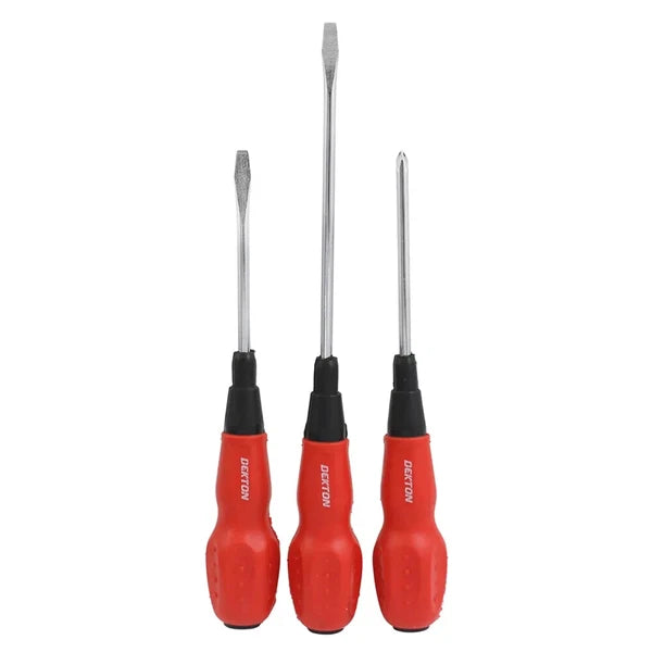 Dekton 3 Piece Screwdriver Set 3.5" Flat 5" Flat 3.5" Phillips DT65202