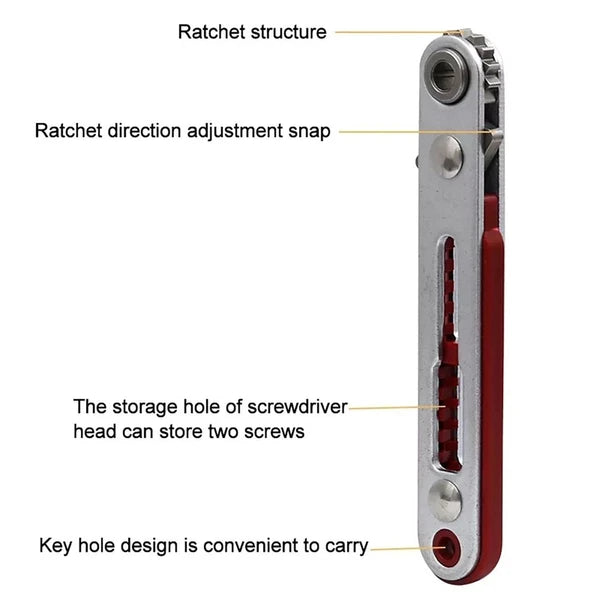 Chrome Vanadium Steel 15 teeth Two-way Ratchet Wrench Screwdriver Set Drill Bit